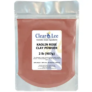 Kaolin Rose Pink Clay Cosmetic Grade Powder - 100% Pure Natural Powder - Great For Skin Detox, Rejuvenation, and More - Heal Damaged Skin - DIY Clay Face Mask (2 lb)