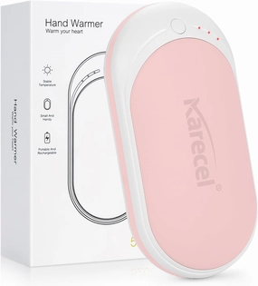 Karecel Hand Warmer Rechargeable, 5200mAh Electric Hand Warmer & Power Bank, Double-Sided Heating, USB Quick Charge, Portable Pocket Heater Handwarmer for Women Mens Gifts, Camping, Winter Sports