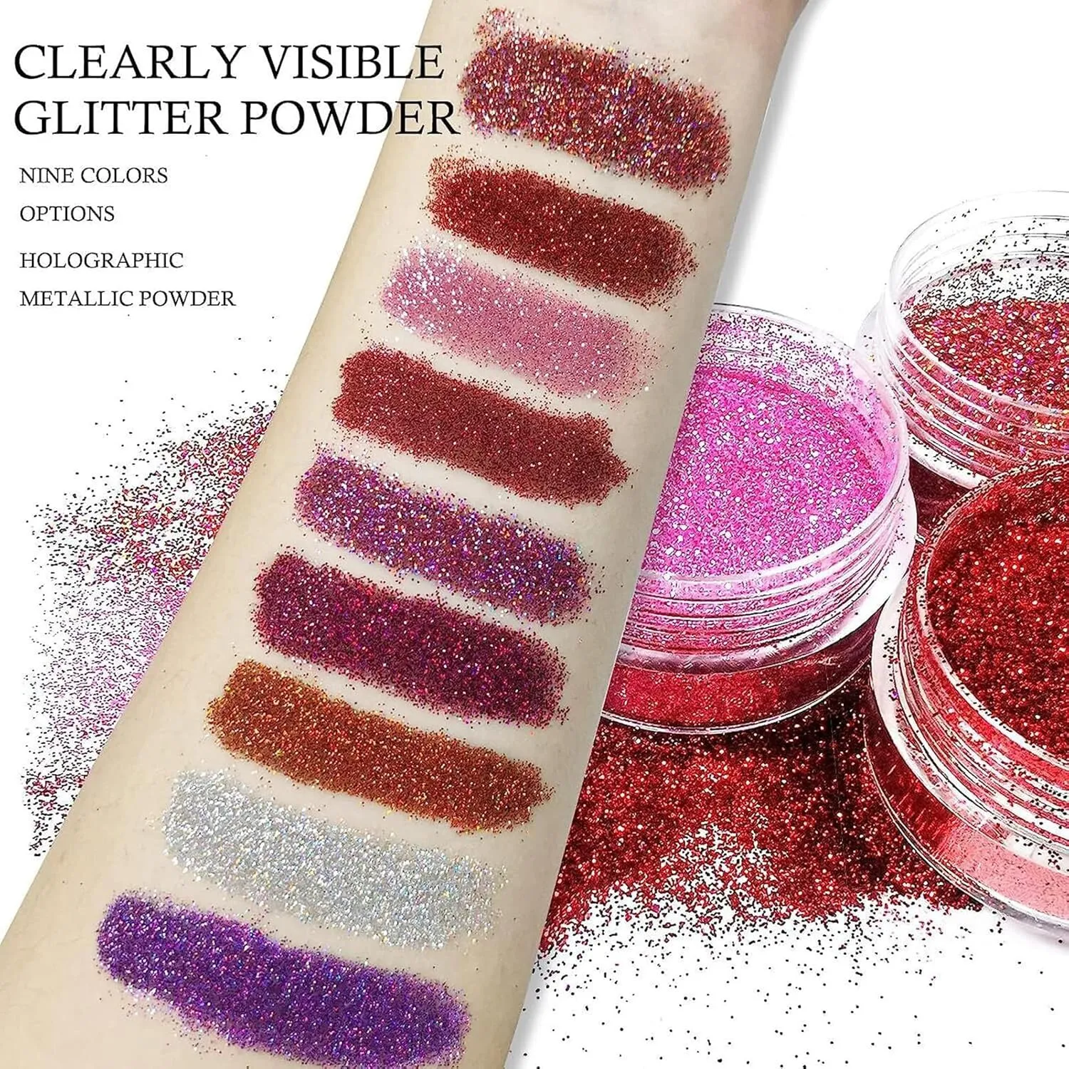 Kawaii Makeup, Kawaii Kisses Glitter Lip Kit, 4 Colors Glitter Lip Kit Gloss, Glitter Lips, Glitter Lipstick with Lip Primer and Brush, Kawaii Kisses Glitter Lip Kit Sugar Plum (A B)