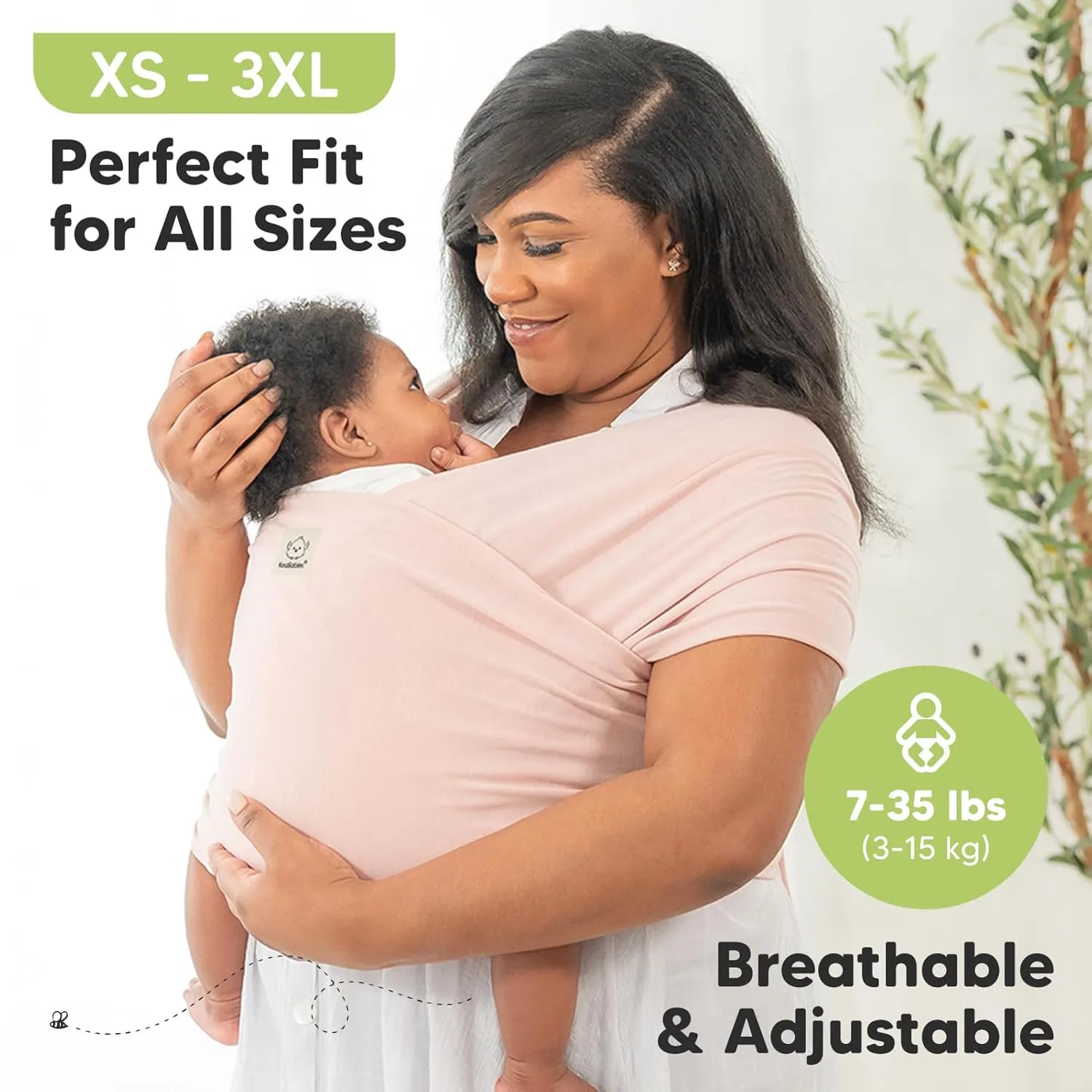 KeaBabies Baby Wrap Carrier - All in 1 Original Baby Carrier Newborn to Toddler Sling, Easy to Wear, Hands Free Bonding, Lightweight, Breathable Infant Wraps (Forest)