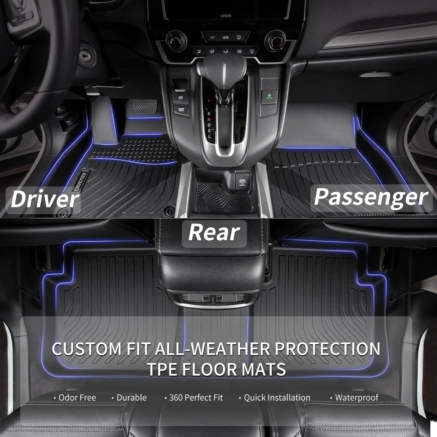 KELCSEECS Floor Mats & Cargo Liner for 2021 2022 2023 Hyundai Santa Fe Hybrid/2022 2023 Hyundai Santa Fe Plug-in Hybrid(PHEV) Car Mats All Weather Floor Liners Santa Fe Hybrid Floor Mats Trunk Mat