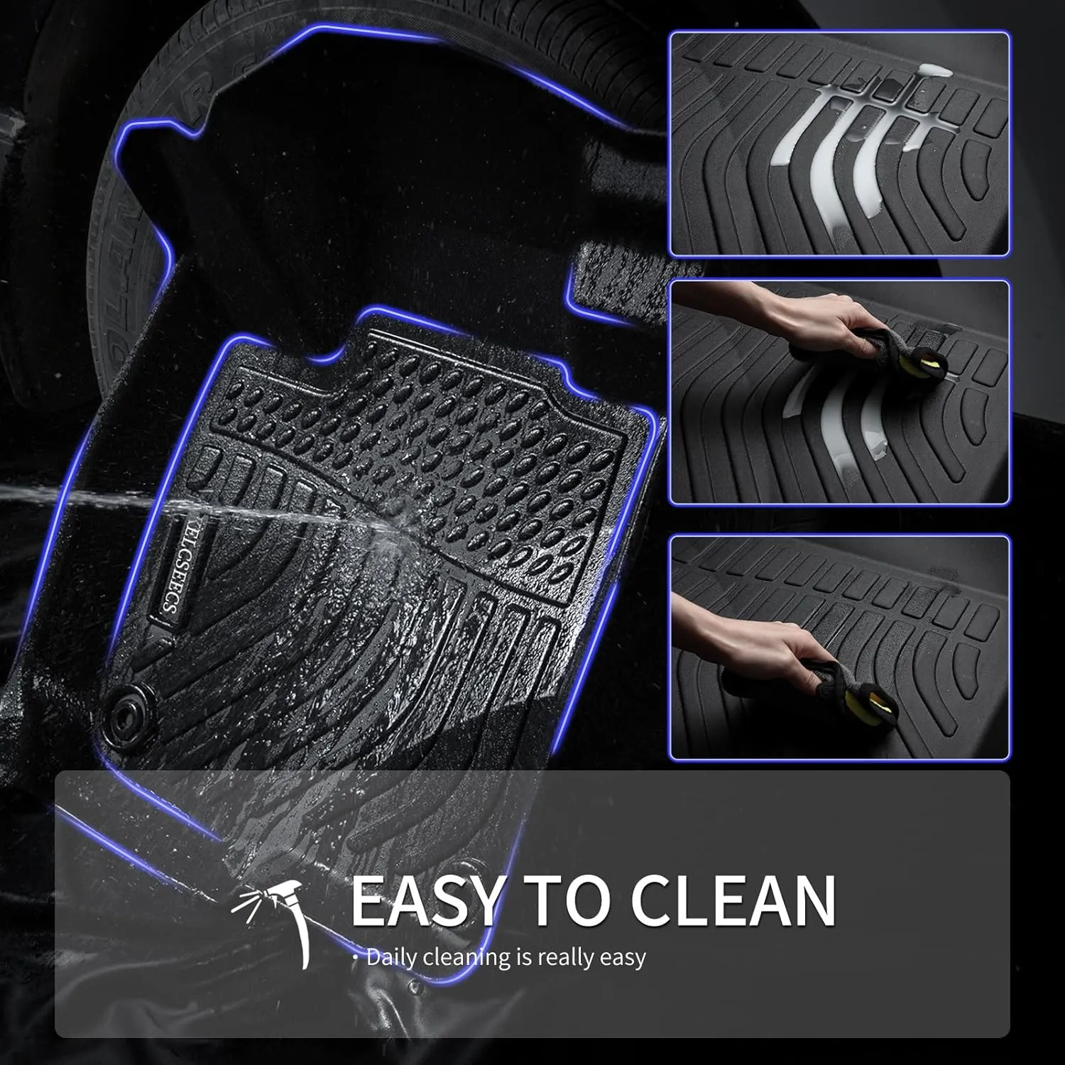 KELCSEECS Floor Mats & Cargo Liner for 2021 2022 2023 Hyundai Santa Fe Hybrid/2022 2023 Hyundai Santa Fe Plug-in Hybrid(PHEV) Car Mats All Weather Floor Liners Santa Fe Hybrid Floor Mats Trunk Mat