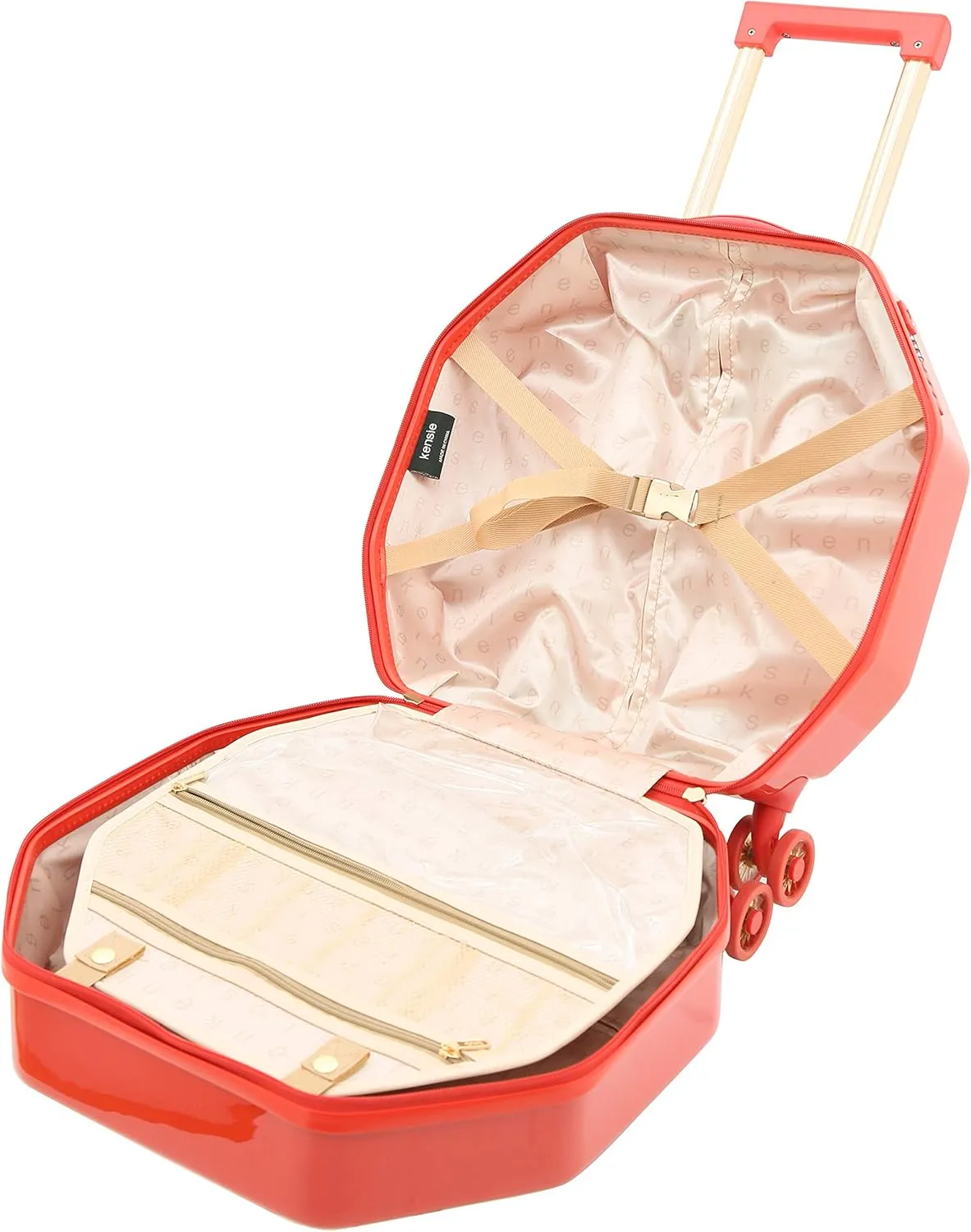kensie Women's 2 Piece Gemstone TSA Lock Luggage Set, Red, 20-Inch Carry-On