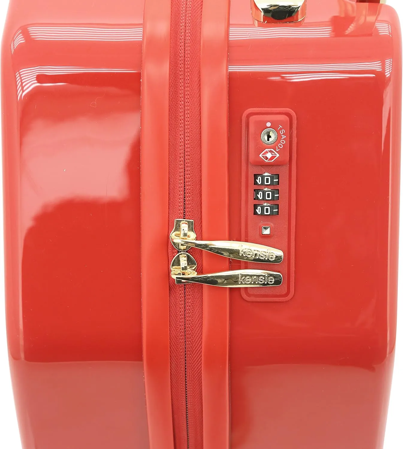 kensie Women's 2 Piece Gemstone TSA Lock Luggage Set, Red, 20-Inch Carry-On