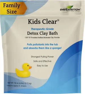 Kids Clear™ Detox Clay Bath, 100% Pure Sodium Bentonite - Removes Toxins, Impurities and Contaminants, by Evenbetternow LLC, Family Value Size 6 lbs (96 oz)