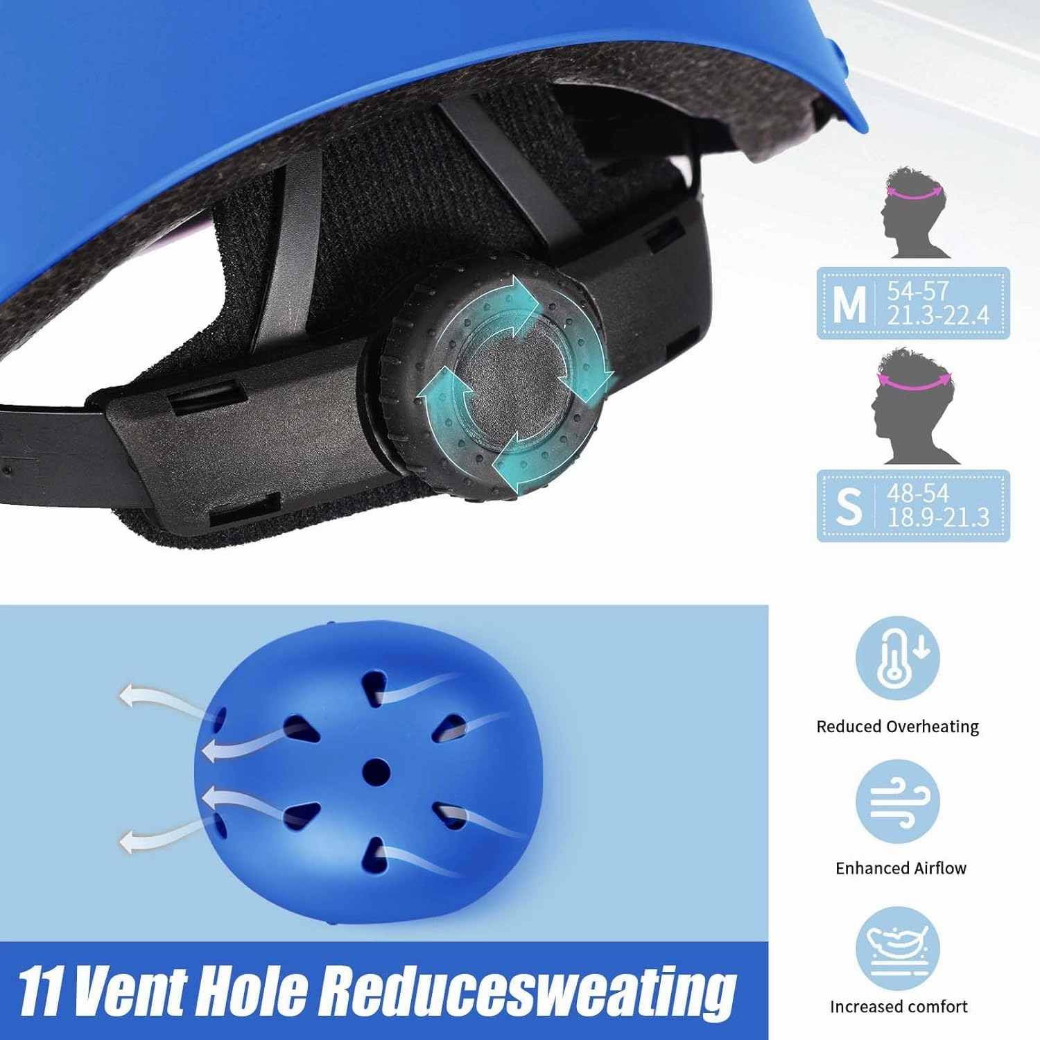 Kids Adjustable Helmet, with Sports Protective Gear Set Knee Elbow Wrist Pads for Toddler Age 3-14 Boys Girls, Bike Skateboard Hoverboard Scooter Rollerblading Helmet Set