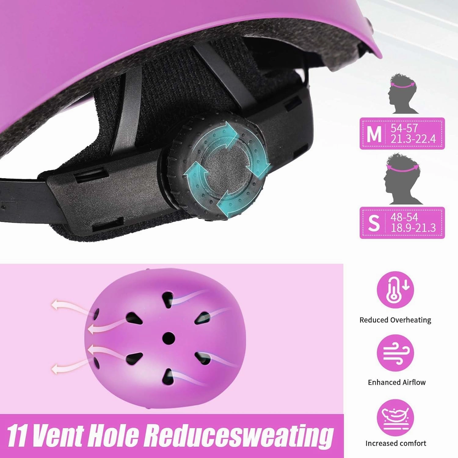 Kids Adjustable Helmet, with Sports Protective Gear Set Knee Elbow Wrist Pads for Toddler Age 3-14 Boys Girls, Bike Skateboard Hoverboard Scooter Rollerblading Helmet Set