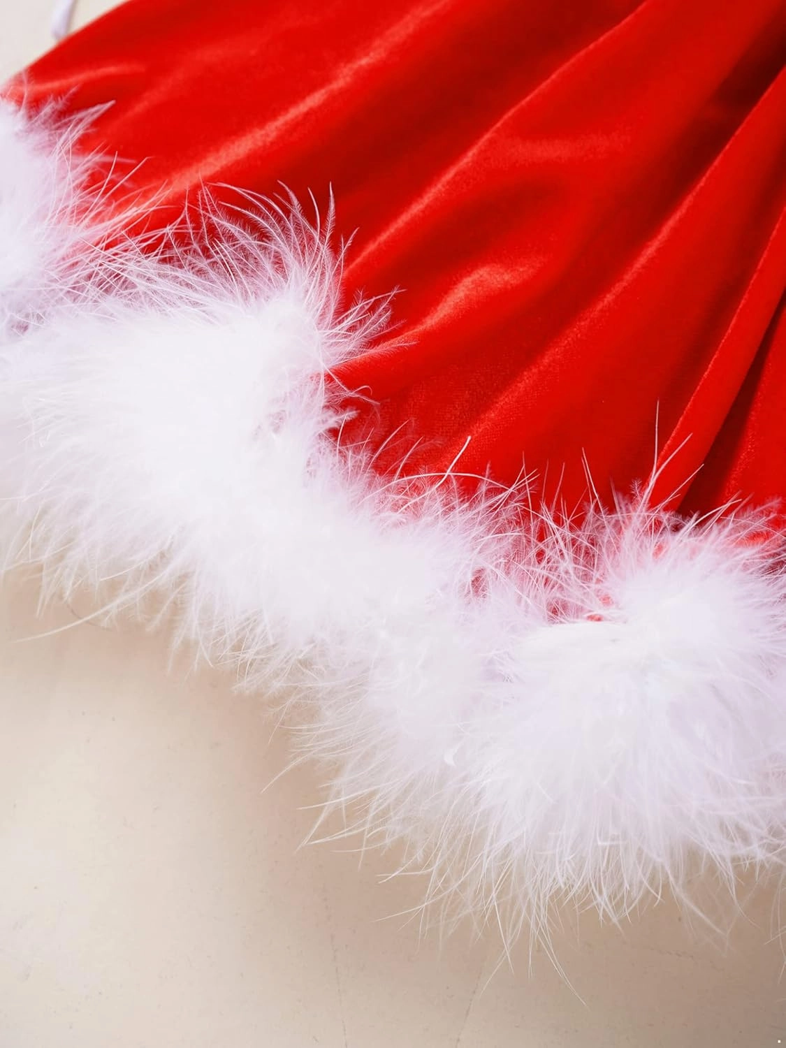 Kids Girls Sequins Figure Ice Skating Dance Tutu Dress Feather Santa Christmas Outfits with Hat Arm Sleeves