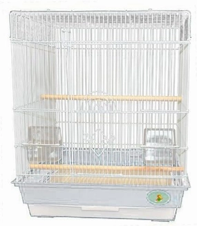 King's Cages ES 1818 S Travelling Bird cage Toy Toys Cockatiels Small Conures (White, Cage Only)