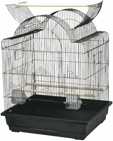 King's Cages ES 2521 OP Open top Bird cage Toy Toys Lovebirds Parakeets Canaries (White)
