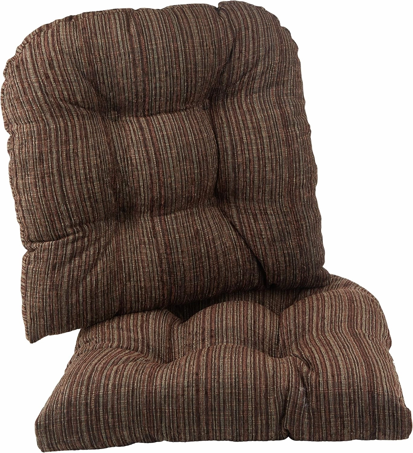 Klear Vu Gripper Overstuffed Universal Non-Slip Dining Chair Cushions for Kitchen Decor, 2 Count (Pack of 1), Chenille Chocolate Brown
