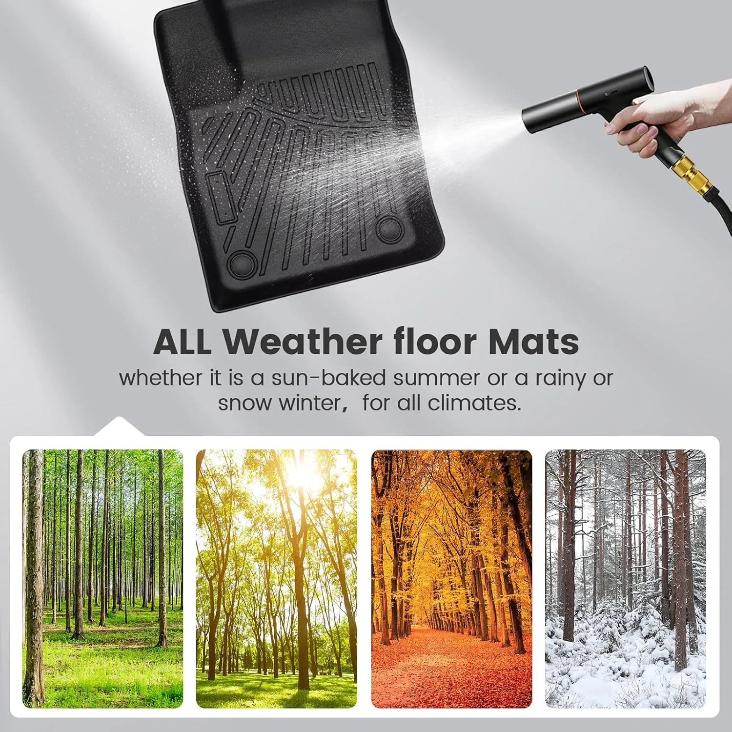 KMF Custom Fit Floor Mats for Nissan Kicks 2025, All Weather TPE Waterproof Car Floor Liners - Front & Rear 2 Row, Anti-Slip Deep Grooves Car Mats Full Set
