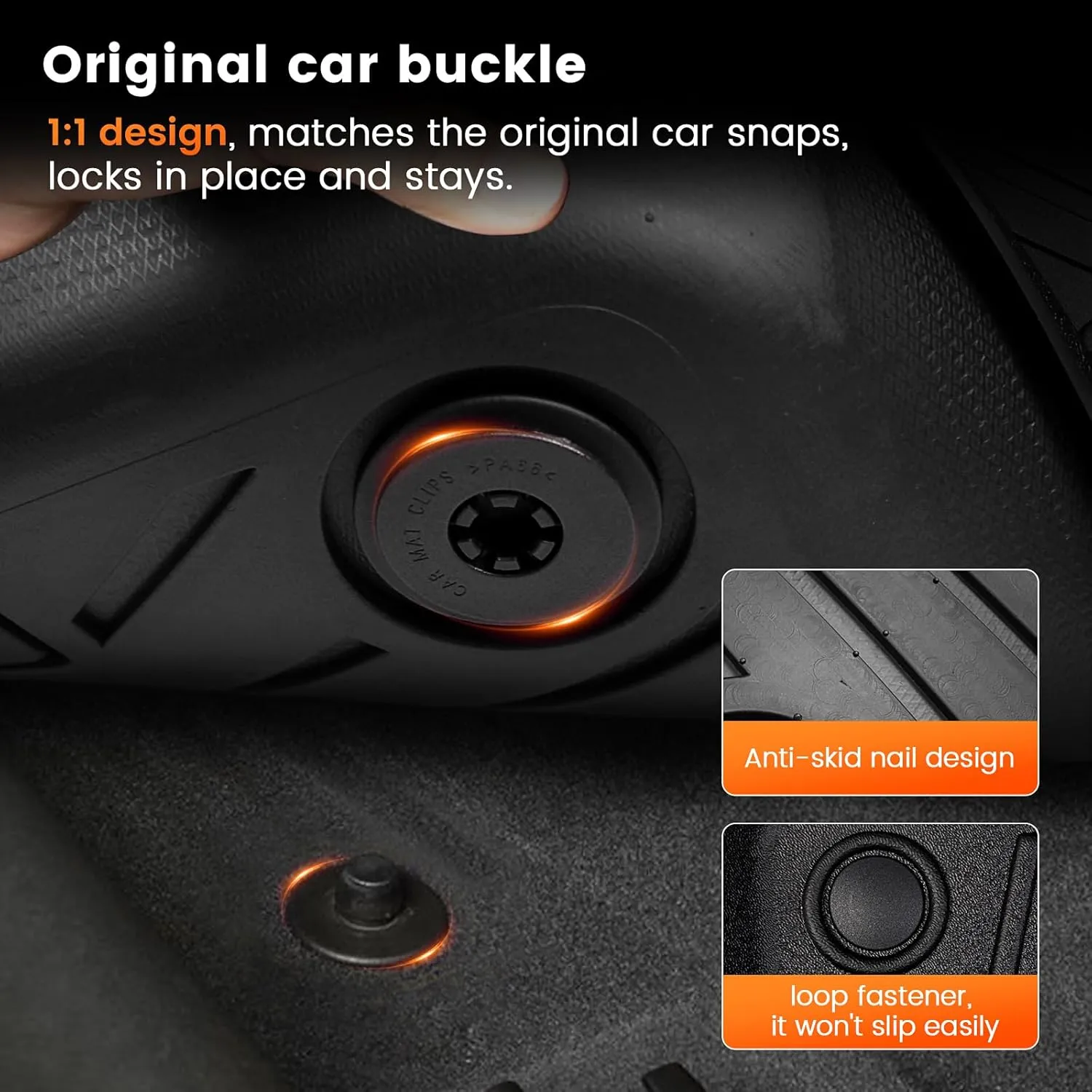 KMF Custom Fit Floor Mats for Nissan Kicks 2025, All Weather TPE Waterproof Car Floor Liners - Front & Rear 2 Row, Anti-Slip Deep Grooves Car Mats Full Set