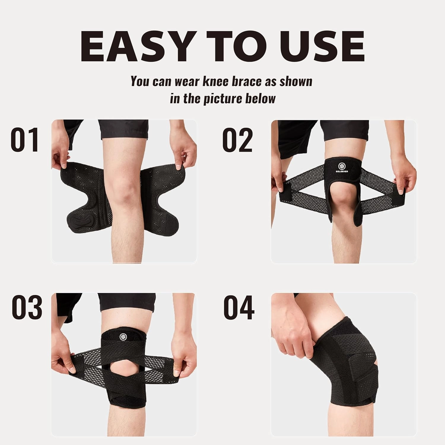 Knee Brace with Side Stabilizers for Knee Pain, Adjustable Knee Support for Meniscus Tear ACL MCL Arthritis Injury Recovery, Breathable Knee Wrap for Men & Women, Workout, Sports (Black, XX-Large)