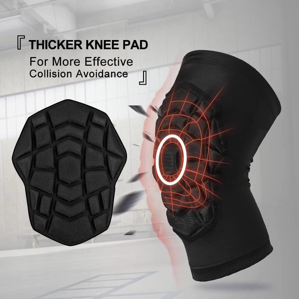 Knee Pads Compression Leg Sleeve Knee Sleeve for All Sports Wrestling Protector Gear, 1 Pair of Knee Paded