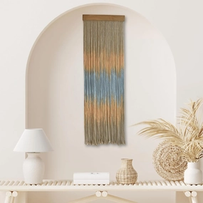 Knots & Beyond Macromedia Wall Hanging, Boho Macrame, Boho Wall Decor, Yoga Class Wall Decoration, Office Wall Decor, Yarn Tapestry, Quantity 1, 11.8" x 37.4"