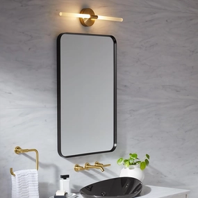 Kohler Essential 22 in. W x 34 in. H Rectangle Framing Wall Mirror with Matte Black