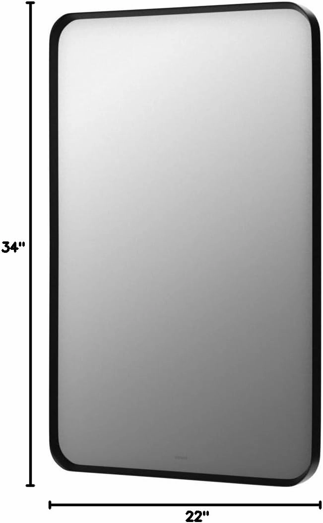 Kohler Essential 22 in. W x 34 in. H Rectangle Framing Wall Mirror with Matte Black