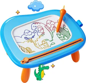 KOKODI Mess-Free Magnetic Drawing, Toddler Girl Toys for 1-2 Year Old, Large Doodle Board Pad Learning and Educational Toys for 1 2 3 Year Old Baby Kids Birthday Gifts(Blue)