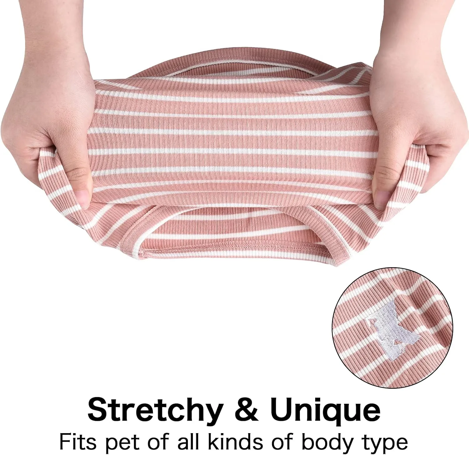 Koneseve Dog Shirt Vest Lightweight Stretchy Dog T-Shirts Soft Cool Shirts Sleeveless Stripe Vests Breathable Clothes for Puppy Kitty Cats Small Medium Large Dogs 2 Pack Pink   Green [ 3XL ]