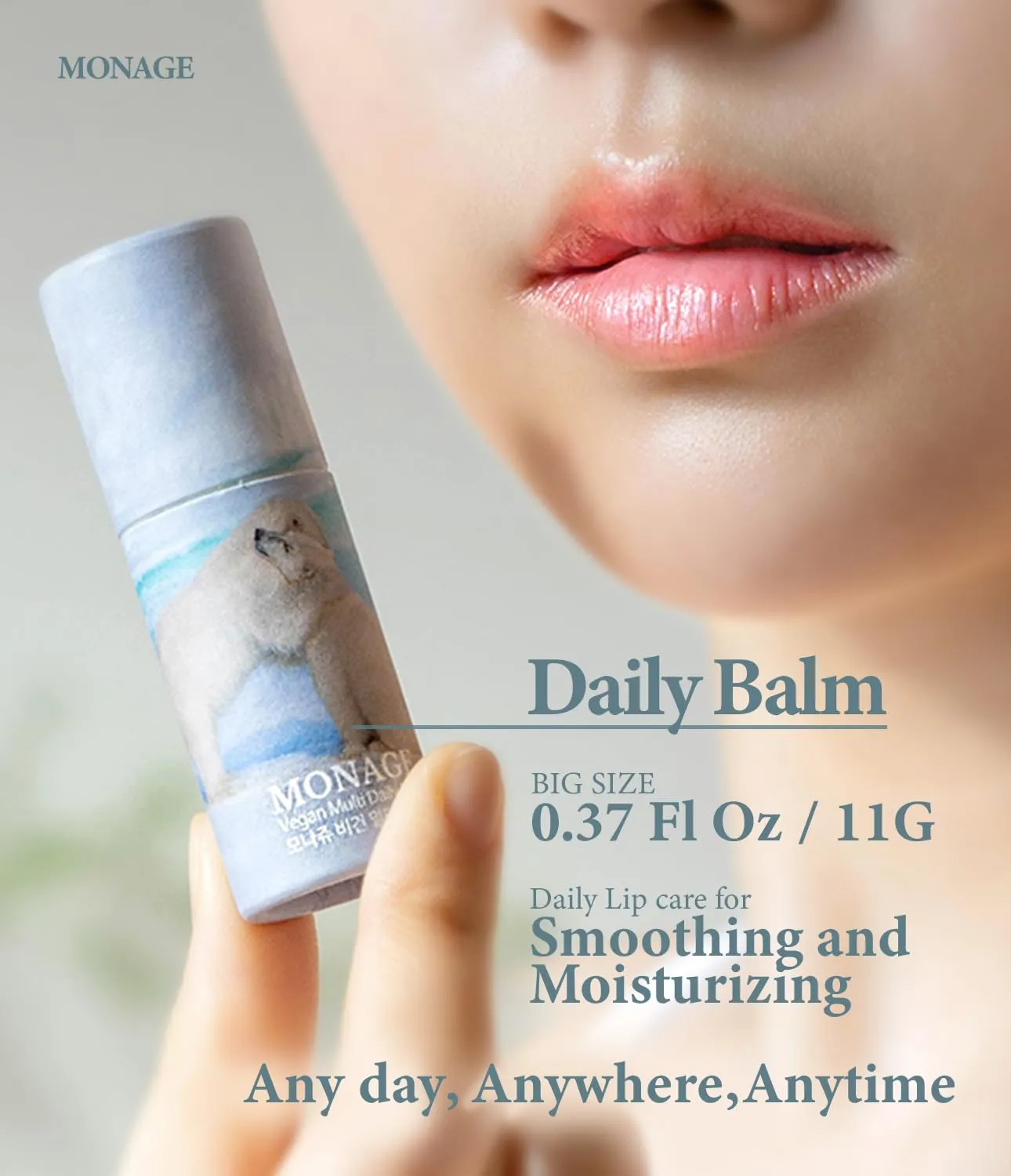 Korean Beauty & Nourishing & Moisturizing Lip Care Made from 100% Natural Ingredients, Organic Moisturizer for Dry, Cracked Lips & Skin, Everyday Lip Balm, Daily, 0.38 Ounce