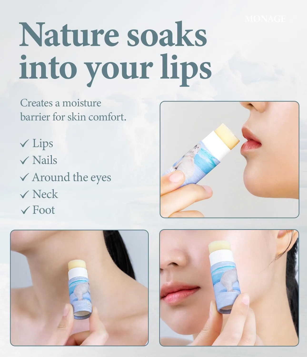 Korean Beauty & Nourishing & Moisturizing Lip Care Made from 100% Natural Ingredients, Organic Moisturizer for Dry, Cracked Lips & Skin, Everyday Lip Balm, Daily, 0.38 Ounce