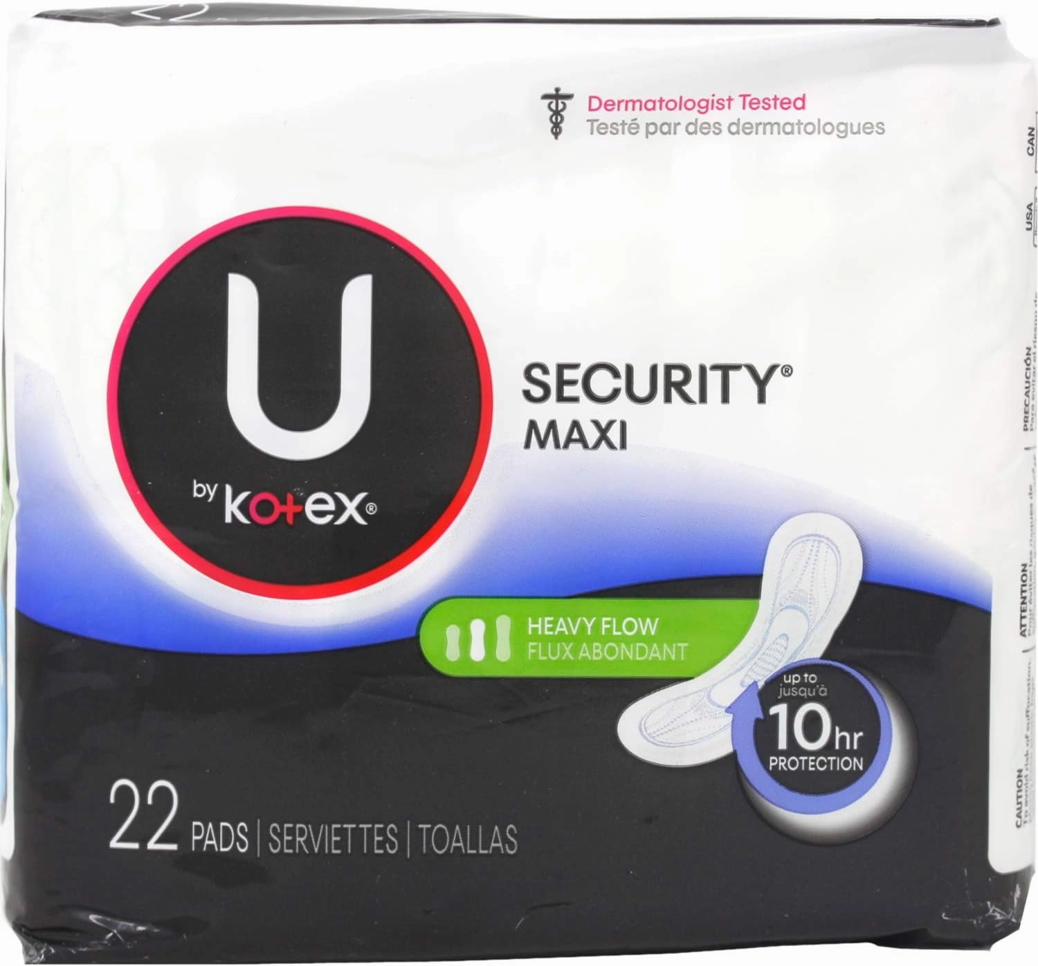 Kotex U Secuity Maxi Pads, Long Heavy Flow 22 ea