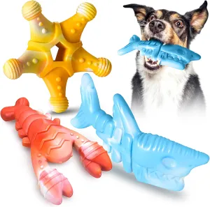 KXK Dog Toys 3 Pack, Indestructible Toys for Aggressive Chewers, Tough Dog Chew Toys for Large Medium Breed, Dog Bones Chew Toys for Super Chewer