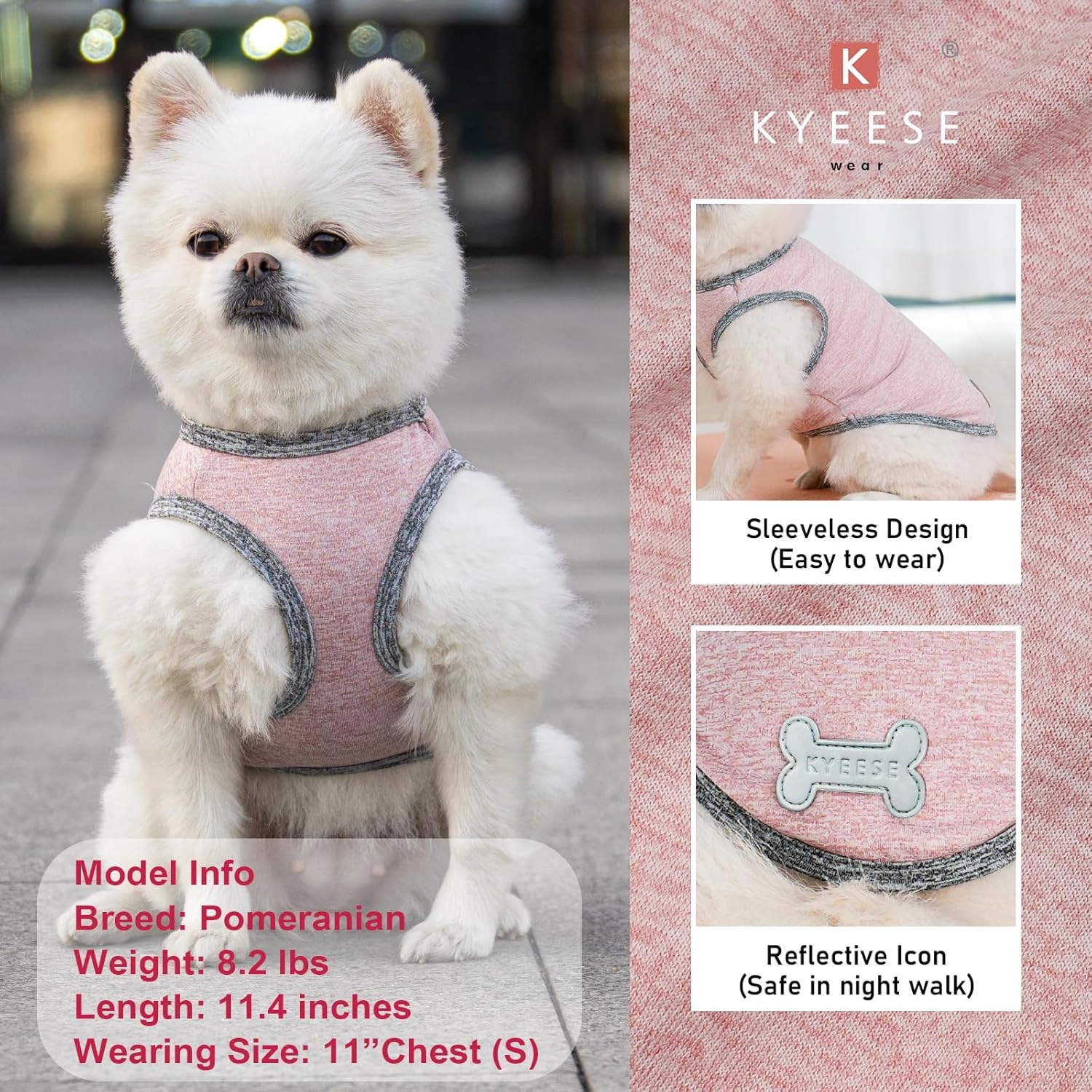 KYEESE 2Pack Dog Shirts Soft Tank Top Quick Dry for Small Dogs Stretchy Sleeveless Dog Vest Small Pet Shirt with Reflective Label Sun Protection T Shirt Lightweight Pet Clothes, Medium