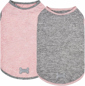 KYEESE 2Pack Dog Shirts Soft Tank Top Quick Dry for Small Dogs Stretchy Sleeveless Dog Vest Small Pet Shirt with Reflective Label Sun Protection T Shirt Lightweight Pet Clothes, Medium