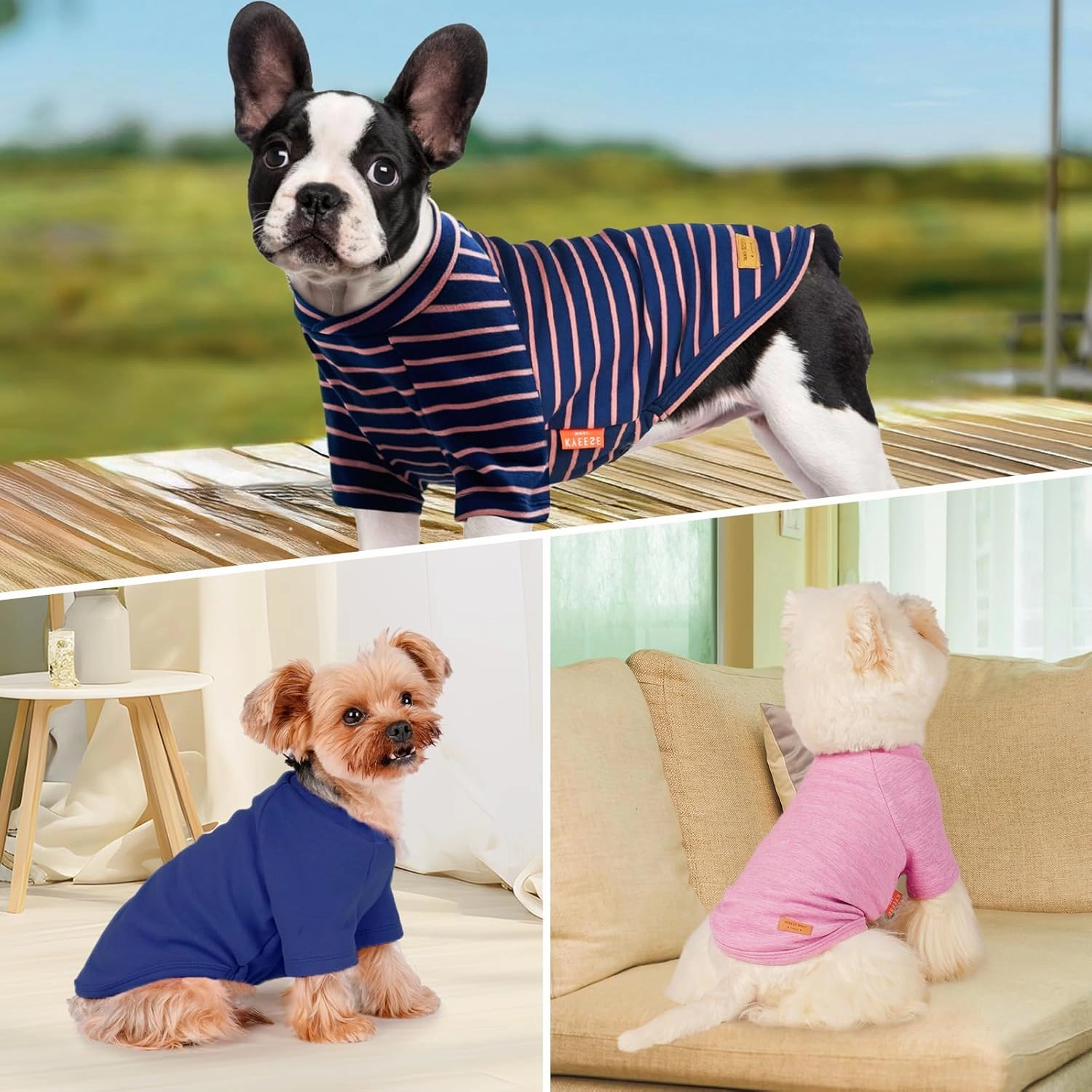 KYEESE 3Pack Dog Sweaters - Soft Comfort Fleece Pullover Dog Sweatshirts for Small Dogs, Dachshund Clothes, Lightweight & Stretchy
