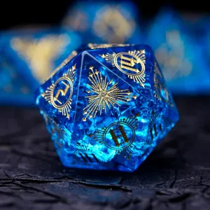 LANGWEI DND Dice Set Pretty Blue Zircon D&D Polyhedral Dice for TRPG Table Games, Dungeons and Dragons,Pathfinder Shadowrun Role Playing, Creative Gift,D20