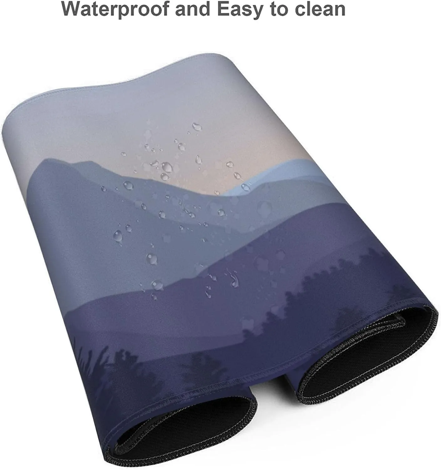 Large Gaming Mouse Pad Mountain Forest Scenery Mouse Pad with Stitched Edges & Nonslip Rubber Base Extended XXL Long Mousepad Big Desk Mat for Company Office Work, 35.4 x 15.7 in