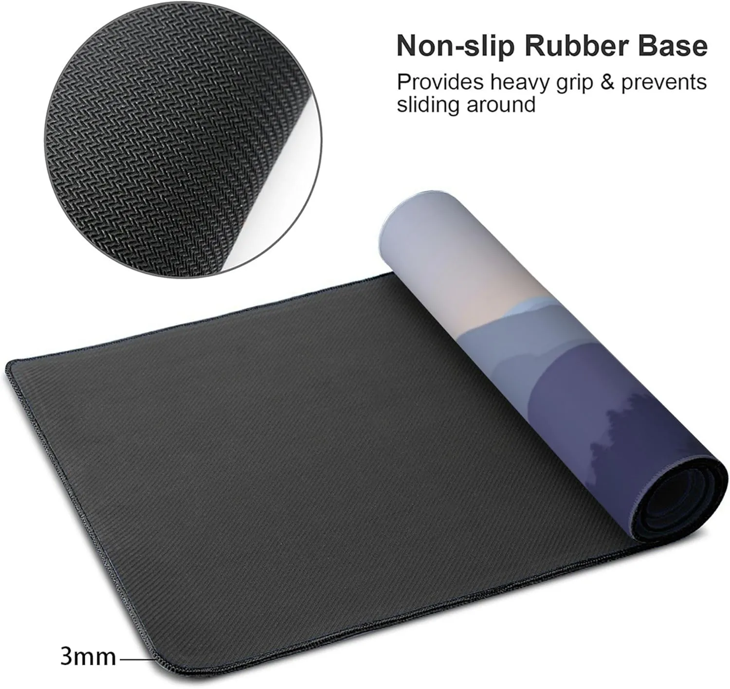 Large Gaming Mouse Pad Mountain Forest Scenery Mouse Pad with Stitched Edges & Nonslip Rubber Base Extended XXL Long Mousepad Big Desk Mat for Company Office Work, 35.4 x 15.7 in