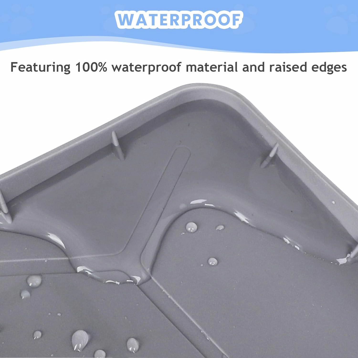Large Silicone Cat Litter Mat: Easy to Clean Kitty Scratch Pad Soft and Waterproof Litter Box Trapping Mat (22"X34"- Grey)
