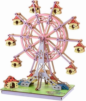 Large Size Wooden Ferris Wheel Building DIY Model Kits - Educational STEM Toys | 3D Puzzles Science Kits for Adults Kids | Mechanical Assembly Stem Colorful