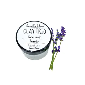 Lavender Clay Trio Face Mask - 2 fl oz - Clay and Essential Oils - Herbal