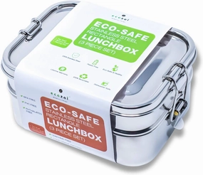 Leak Proof Stainless Steel Lunch Box, 3-in-1 Eco Bento Box | Redesigned Silicone Seal   Bonus Lunch Pod | Sustainable Tiffin Eco Friendly Metal Bento Box Food Storage Containers