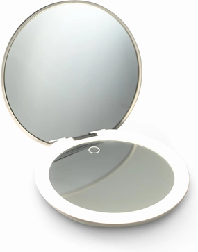 LED Compact Mirror with Light and 1x and 10x Magnifying Mirror in 5-inch mini Size Ideal for Trave