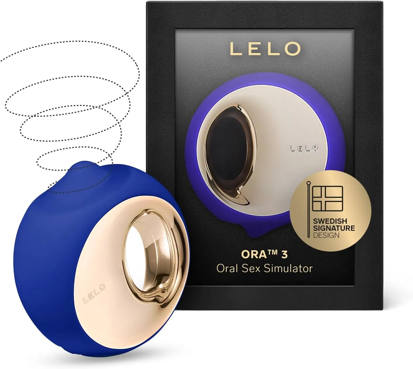 LELO ORA 3 Oral Sex Toy, Tongue Toy for Woman, Sensual Clit Licker and Personal Stimulator for Oral Sex, Tongue Vibrator for Women, Midnight Blue