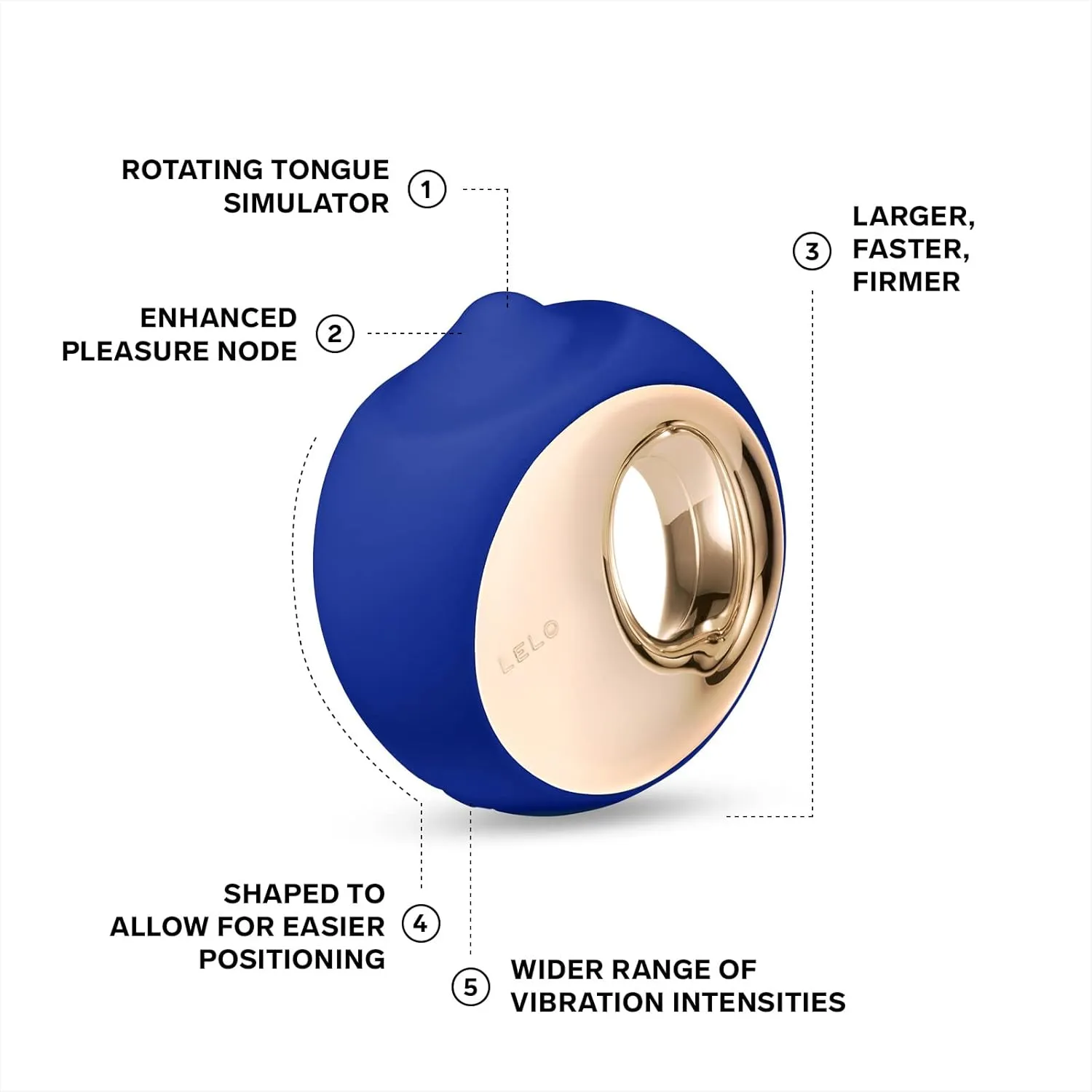 LELO ORA 3 Oral Sex Toy, Tongue Toy for Woman, Sensual Clit Licker and Personal Stimulator for Oral Sex, Tongue Vibrator for Women, Midnight Blue