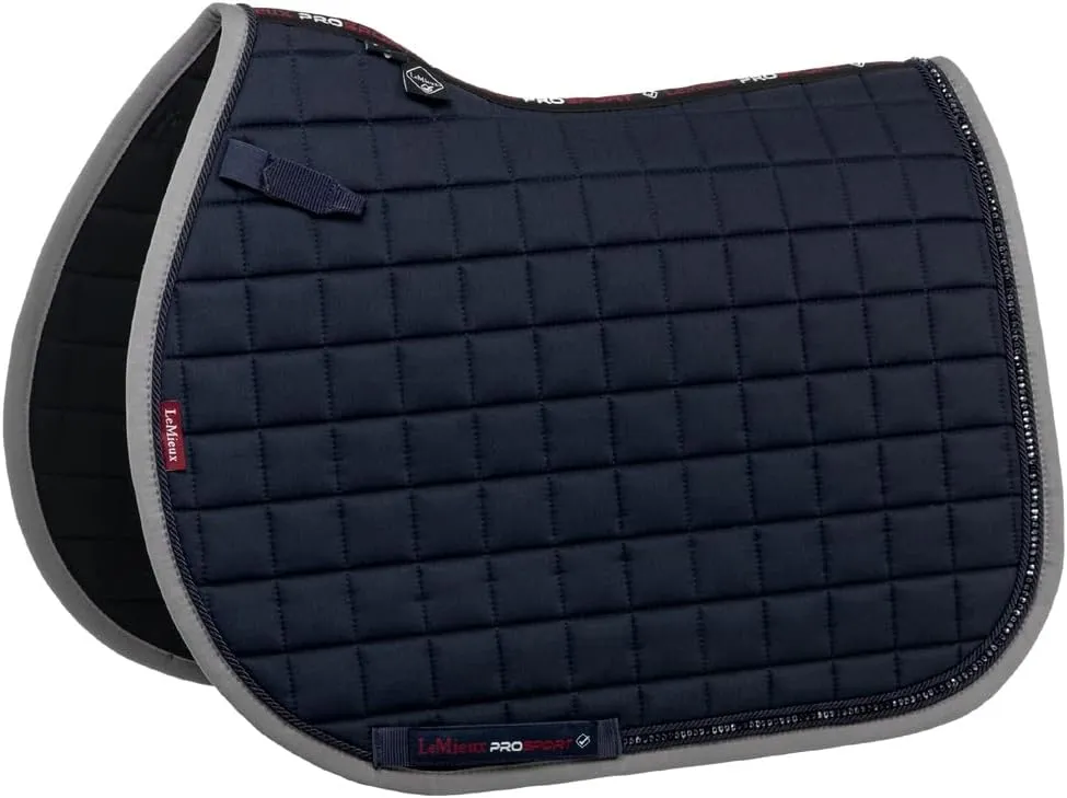 LeMieux Show Jumping Diamante Square Saddle Pad - English Saddle Pads for Horses - Equestrian Riding Equipment and Accessories (Navy - Large)