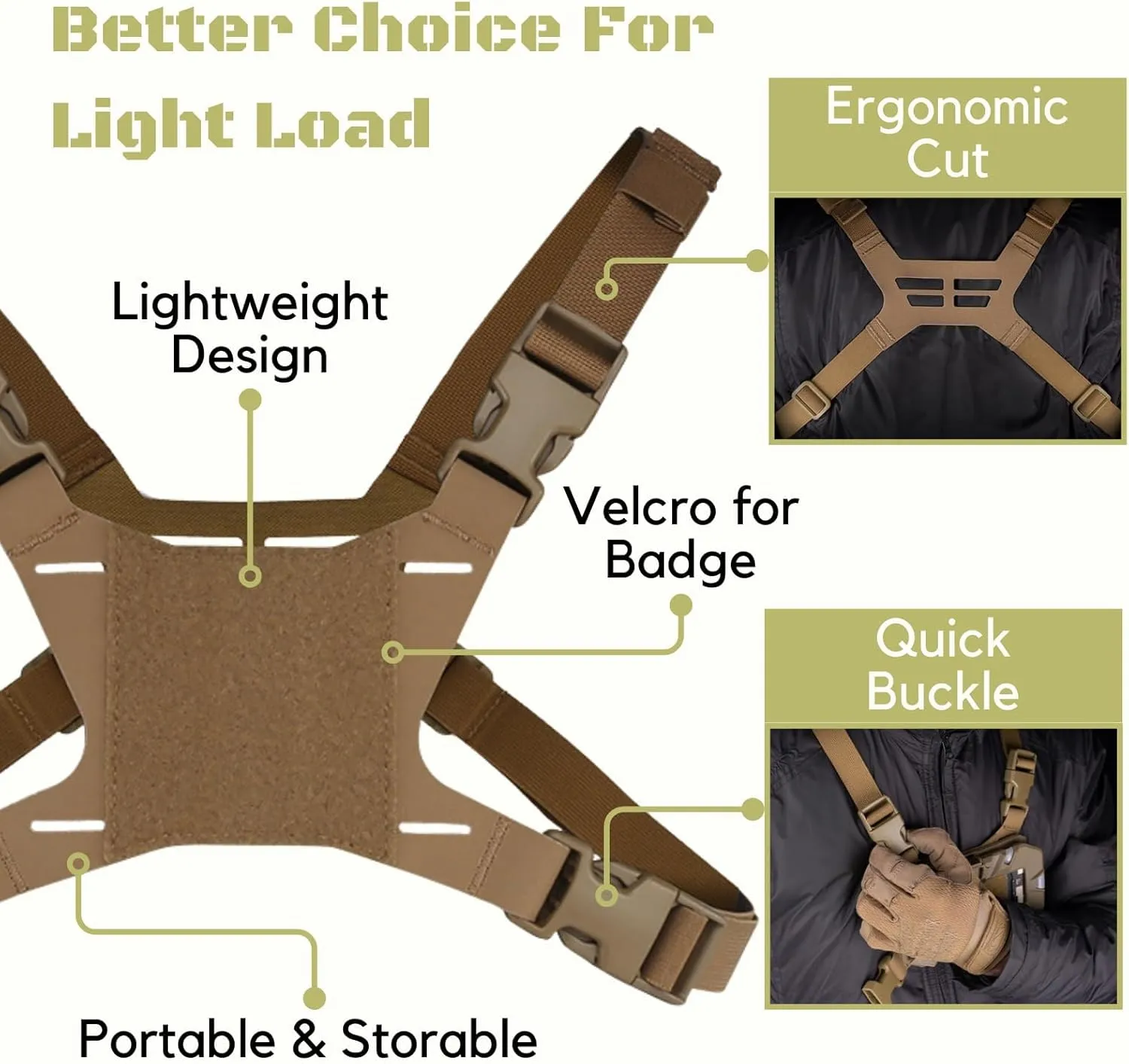 Let-Me-Be FoldPanel Chest Vest Set, Chest Rig Phone Mount for Plate Carrier Accessory Navigation Board, Outdoor Hiking Fishing Cycling Tactical Vest Wearable Phone Carrier for 4.7"-6.7" Screen