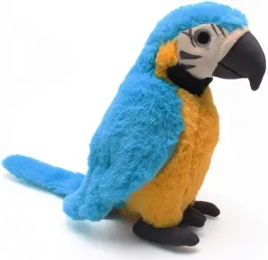 Levenkeness Macaw Parrot Plush, Blue Bird Stuffed Animal Plush Toy Doll Gifts for Kids 9.8"