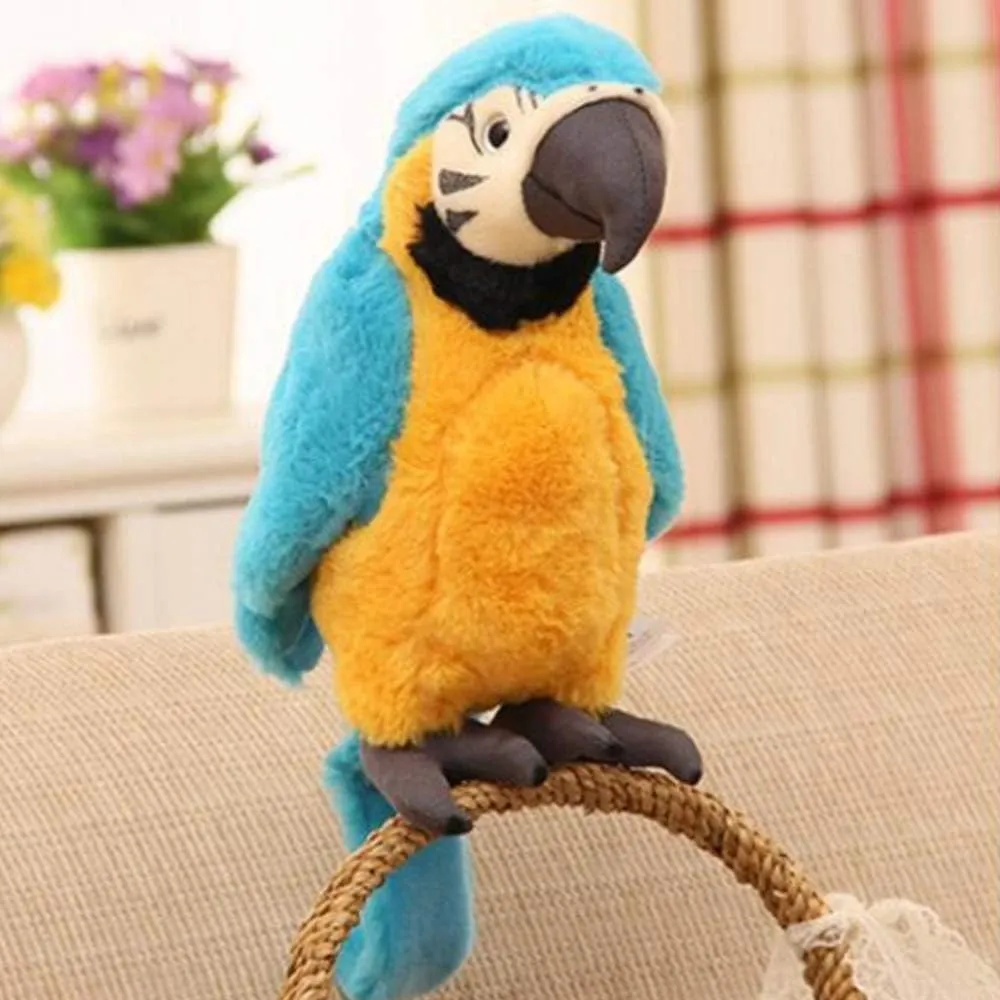 Levenkeness Macaw Parrot Plush, Blue Bird Stuffed Animal Plush Toy Doll Gifts for Kids 9.8"