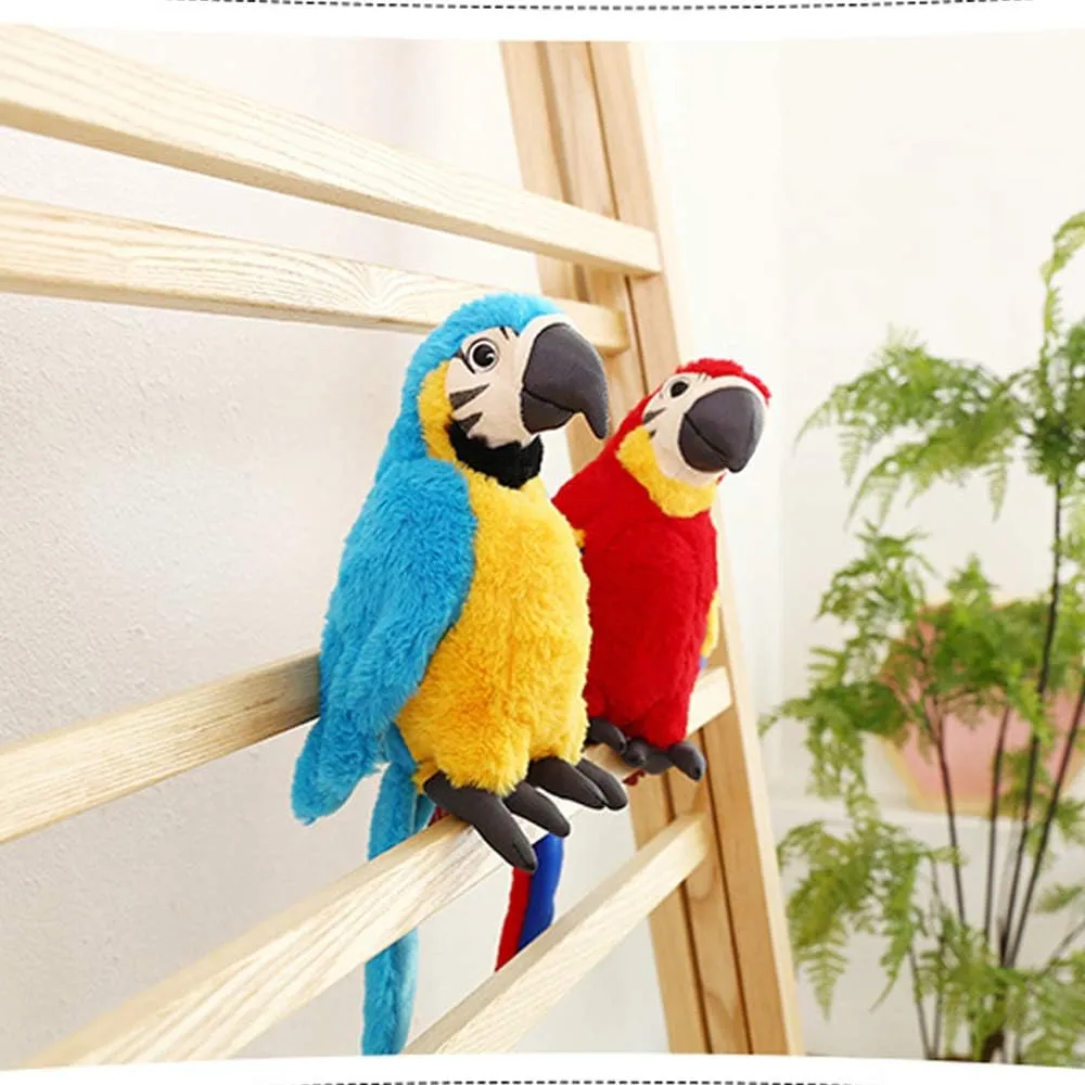 Levenkeness Macaw Parrot Plush, Blue Bird Stuffed Animal Plush Toy Doll Gifts for Kids 9.8"