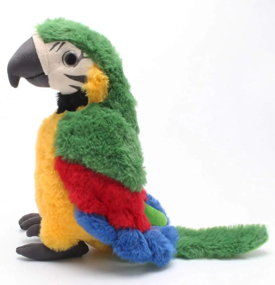 Levenkeness Macaw Parrot Plush, Green Bird Stuffed Animal Plush Toy Doll Gifts for Kids 9.8"
