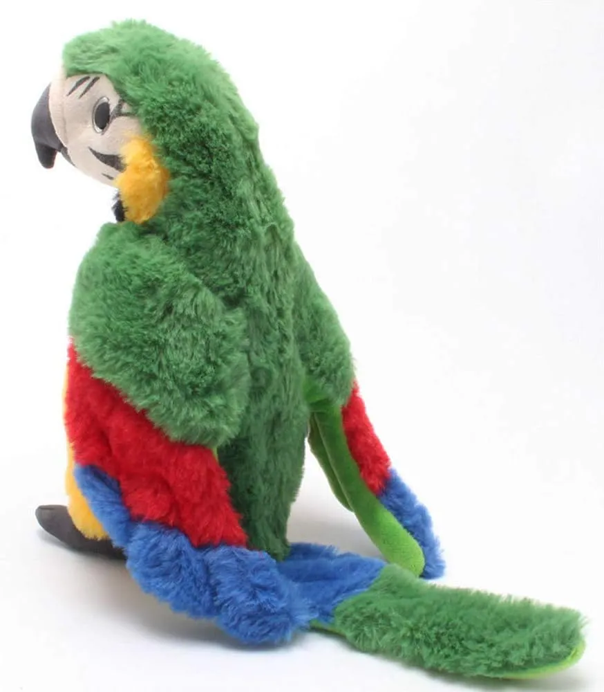 Levenkeness Macaw Parrot Plush, Green Bird Stuffed Animal Plush Toy Doll Gifts for Kids 9.8"