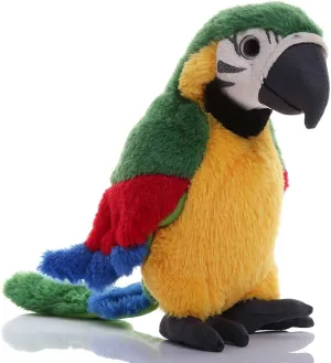 Levenkeness Macaw Parrot Plush, Green Bird Stuffed Animal Plush Toy Doll Gifts for Kids 9.8"