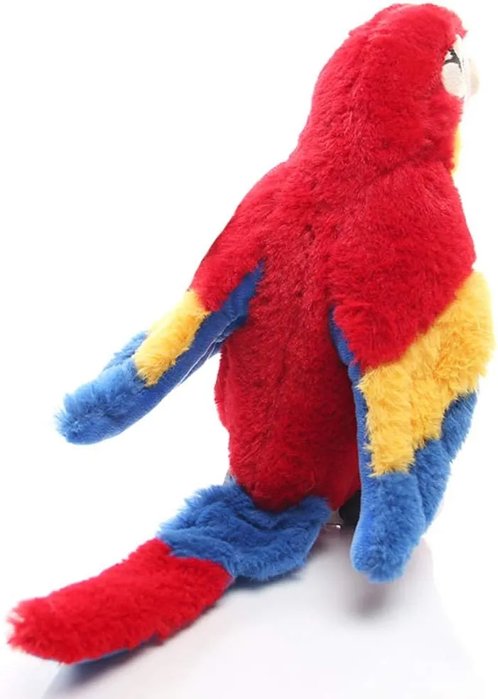 Levenkeness Macaw Parrot Plush, Red Bird Stuffed Animal Plush Toy Doll Gifts for Kids 9.8"